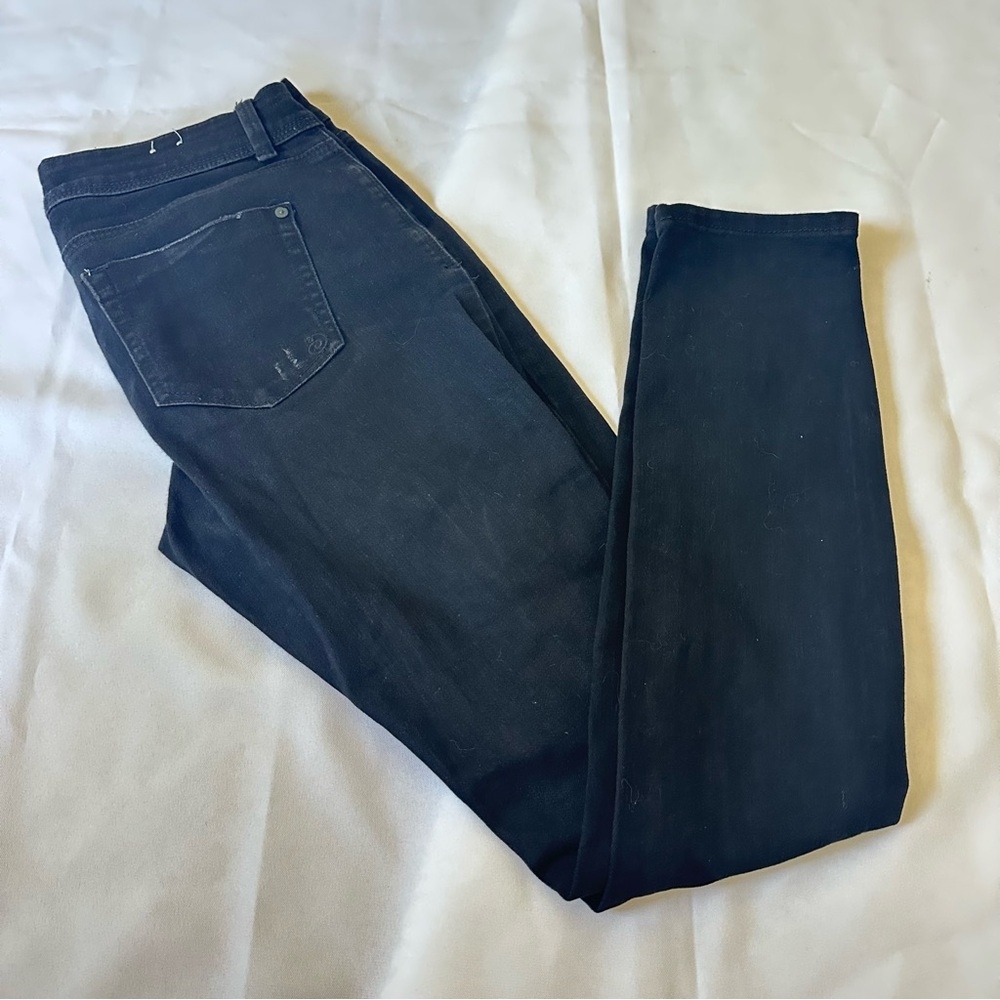 Indigo Rein Black Distressed Skinny Anklet Jeans Size 7 - Picture 2 of 6